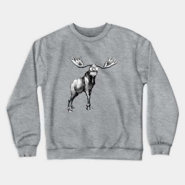 Teddy Roosevelt Bull Moose Cartoon Crewneck Sweatshirt by CongoJack